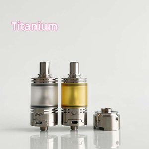 Rekavape Baya Style RTA Atomizzatore del serbatoio - 4,2 ml, argento/titanio + pei/pc, 22mm, 1,2/1,5/1,8 mm per pin d'aria