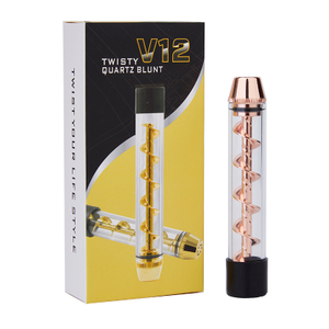 Tobacco Smoking Pipe Twisty V12 Quartz Blunt Dry Herb Vaporizer Herbal Vape Kit Easy Operation -Rose