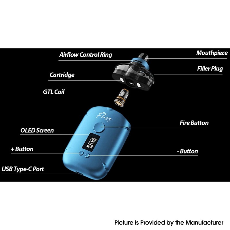 Authentic Eleaf FlasQ 40W Pod Mod Kit VW 1~40W, 1370mAh, 5ml, 0.4ohm / 0.8ohm