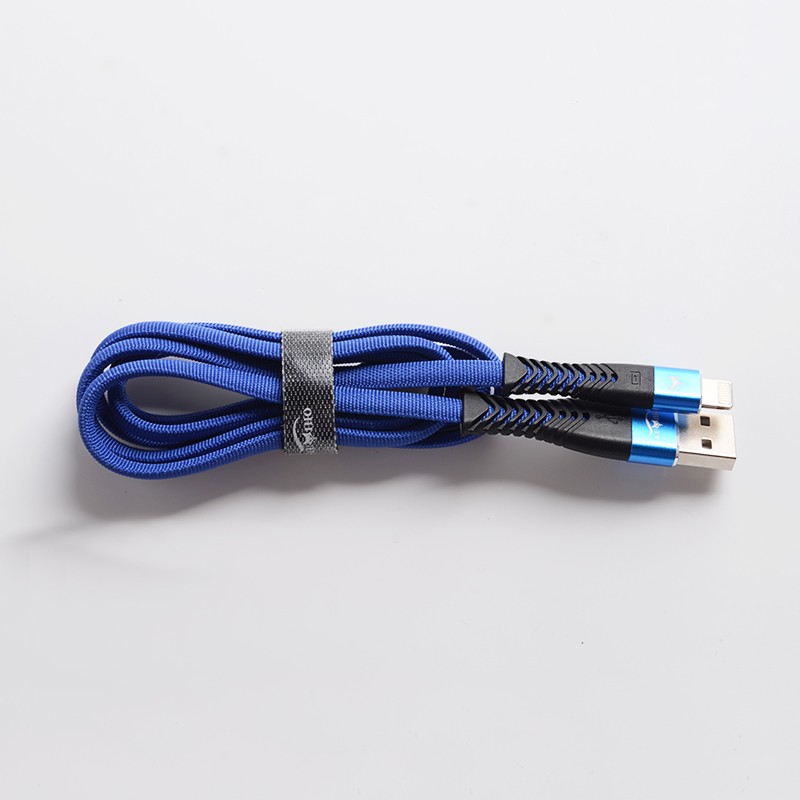 Authentic Kumiho K2 Zn-alloy Lightning Fast Charge Sync Cable for iPhone 7 / 8 / X / XS / XR / 11 - Blue (100cm)