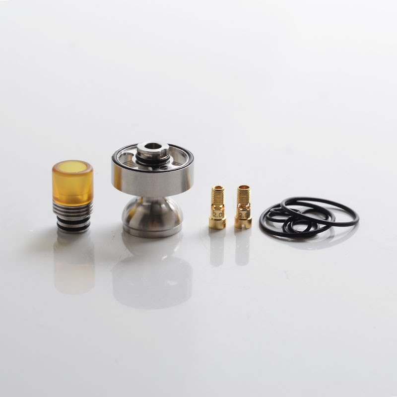 Authentic BP MODS Pioneer RTA Vape Atomizer Replacement DL Extension Pack - Silver, Chimney + Drip Tip + 2mm / 2.9mm Air Pins