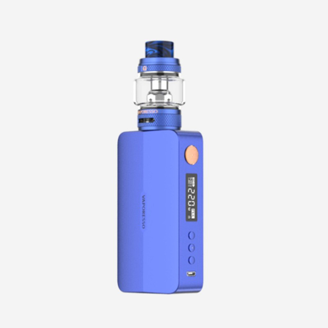 Authentic Vaporesso Gen X 220W TC VW BOX Mod + NRG -S TANK Vapeキット - サファイアブルー、5〜220W、2 x 18650、8.0ml、0.18 / 0.15ohm