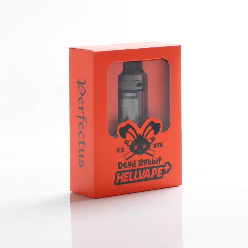 Authentic Hellvape Dead Rabbit V2 RTA Rebuildable Tank Vape Atomizer - Black, Stainless Steel, 2ml / 5ml, 25mm Diameter