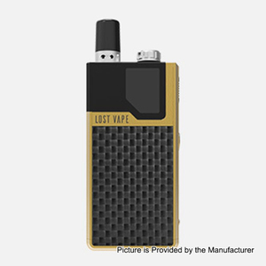 Authentic Lost Vape Orion DNA GO 40W 950mAh All-in-one Starter Kit - Gold Textured Carbon Fiber, 2ml, 0.25 Ohm / 0.5 Ohm