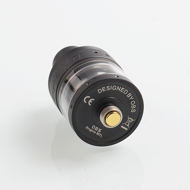 Authentic OBS Engine MTL RTA Rebuildable Tank Atomizer - Black, Stainless Steel, 2ml, 24mm Diameter