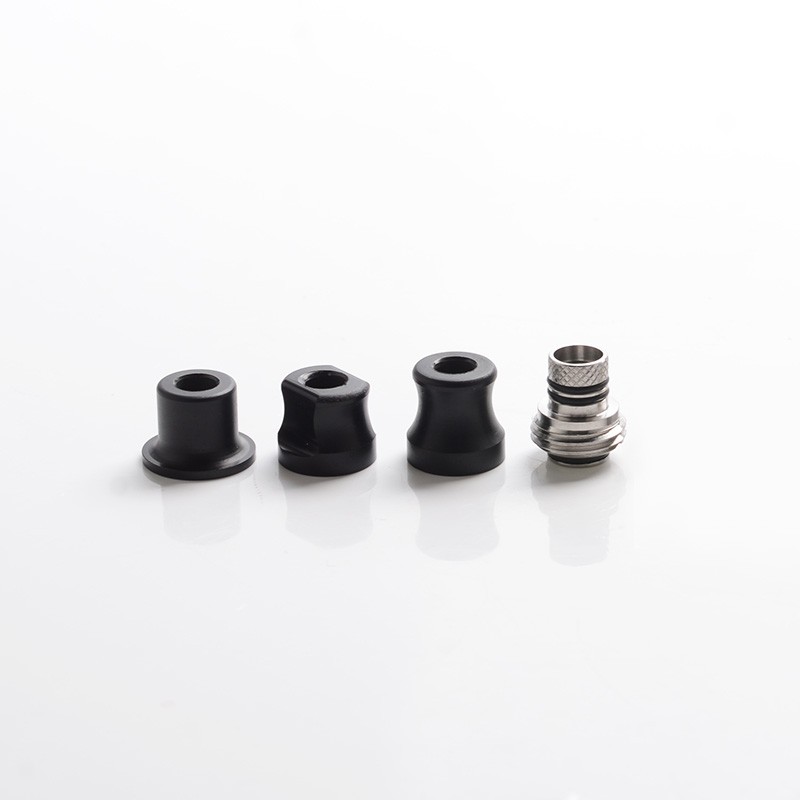 Mission Tips Integrated Whistle Style Drip Tip Mouthpiece + Base for SXK BB Box Mod - Black, POM, 20x13mm + 18x15mm + 18x13mm
