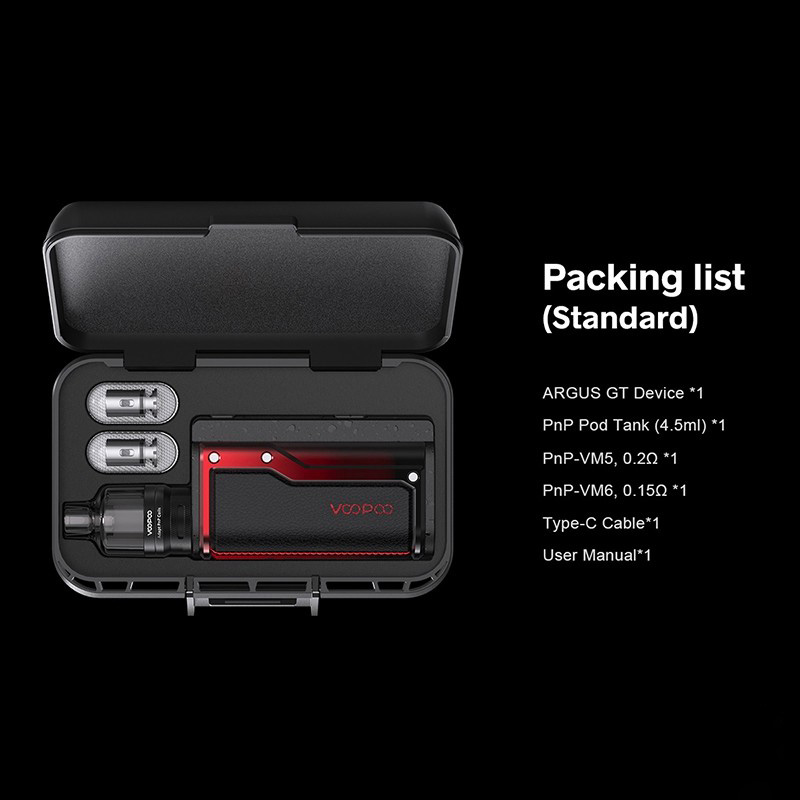 Authentic Voopoo Argus Gt 160w Tc Vw Variable Wattage Box Mod Pnp Pod Tank Vape Kit 5 160w 4 5ml 2 X 18650 Buy Product On Shareavape