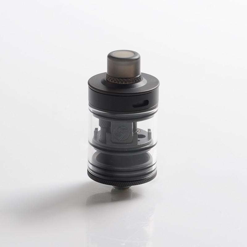 Authentic Auguse Khaos RDTA Tangki menetes yang dapat dibangun kembali Vape atomizer dengan pin bf - hitam penuh, SS + kaca / pc, 22mm, 2.0ml