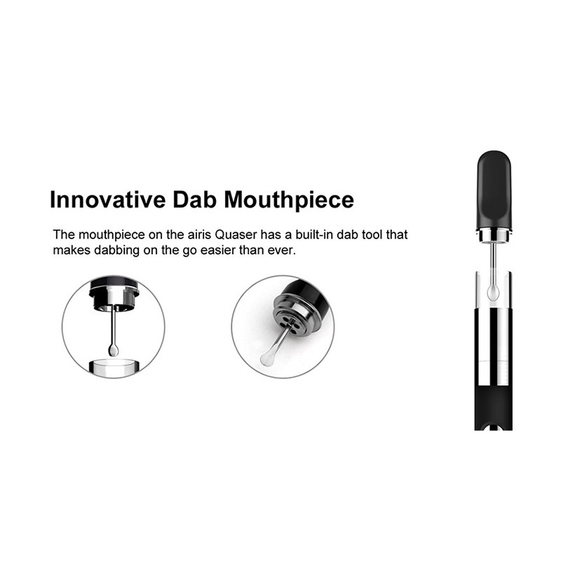 Airistech Quaser Vaporizer Pen Vape Kit, 350mAh, Quartz Heating Technology, Innovative Dab Mouthpiece, 1.8ohm