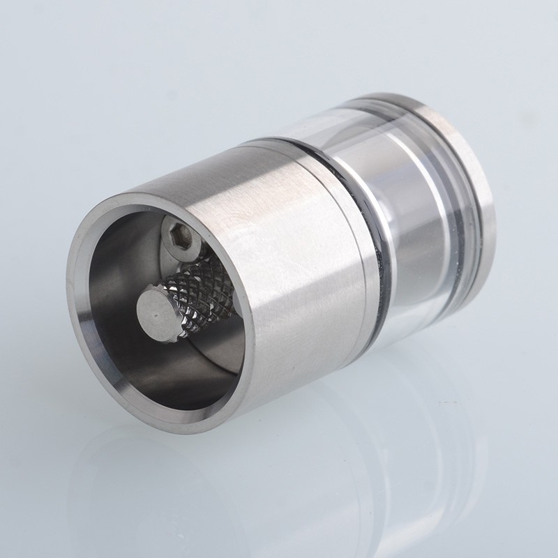 SXK Duetto Lucido Style MTL RTA Rebuildable Tank Vape Atomizer - Silver, 316 Stainless Steel, 2.5ml, 22mm