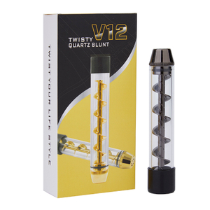 Tobacco Smoking Pipe Twisty V12 Quartz Blunt Dry Herb Vaporizer Herbal Vape Kit Easy Operation -Gun