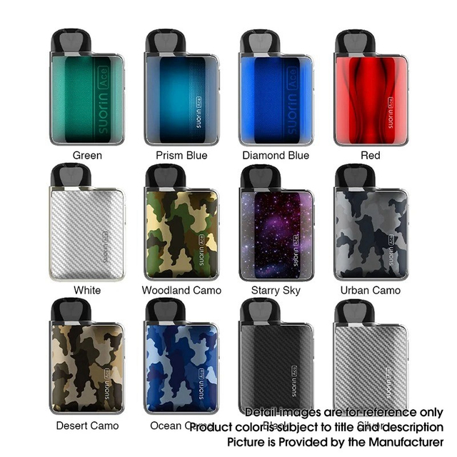 AUTENTICO ACE SUORIN ACE 15W Sistema di vape Kit starter, 1000 mAh, 2,0 ml, 1,0ohm