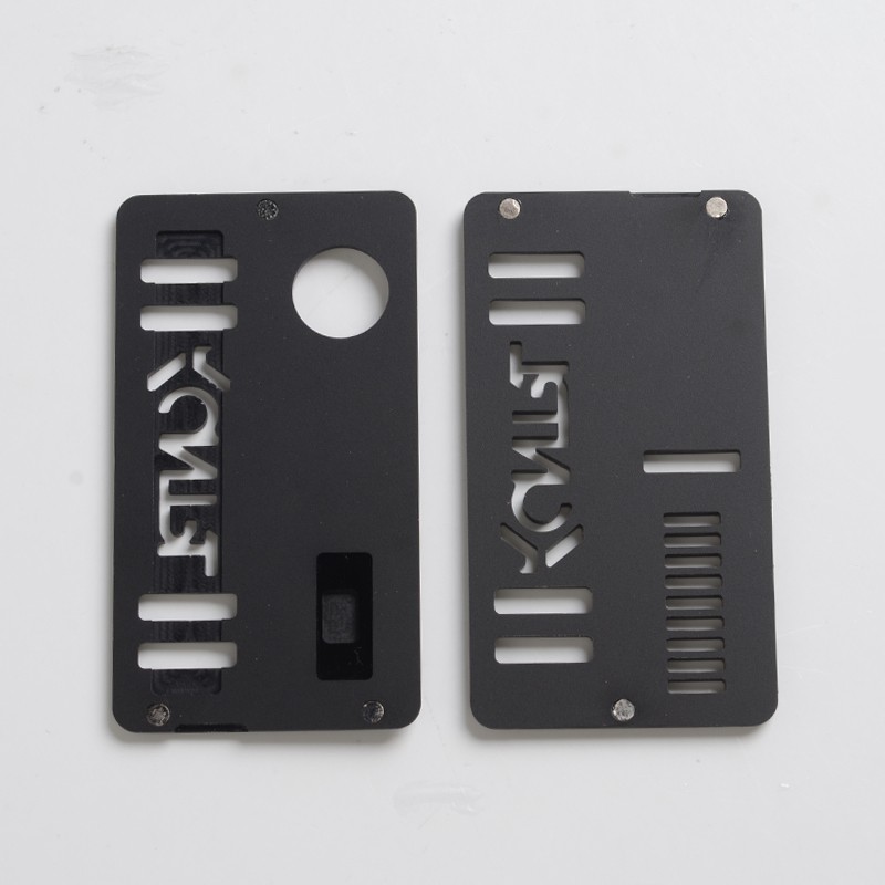 Replacement Front + Back Door Panel Plates w/ Black Button for dotMod dotAIO Vape Pod System, Acrylic (2 PCS)
