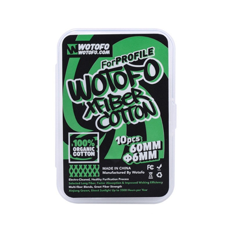 Authentic Wotofo Xfiber Cotton for Profile RDA / Profile Unity RTA - 60 x 6mm (10 PCS)
