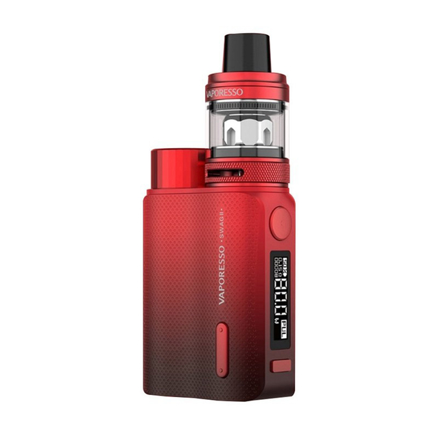 أصيل Vaporesso Swag II 80W VW Box Mod W/ NRG PE Tank Atomizer - Red ، 3.5ml ، 5 ~ 80W ، 1 × 18650