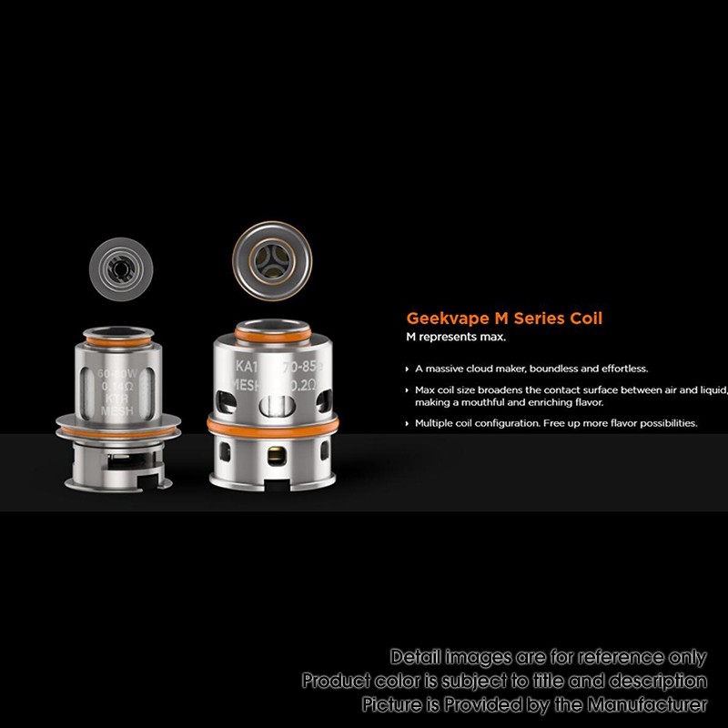 Authentic GeekVape Z Max Sub Ohm Tank Replacement M0.3 Dual Coil Head 0.3ohm 0.14ohm 0.2ohm KA1 (55~65W) (5 PCS)