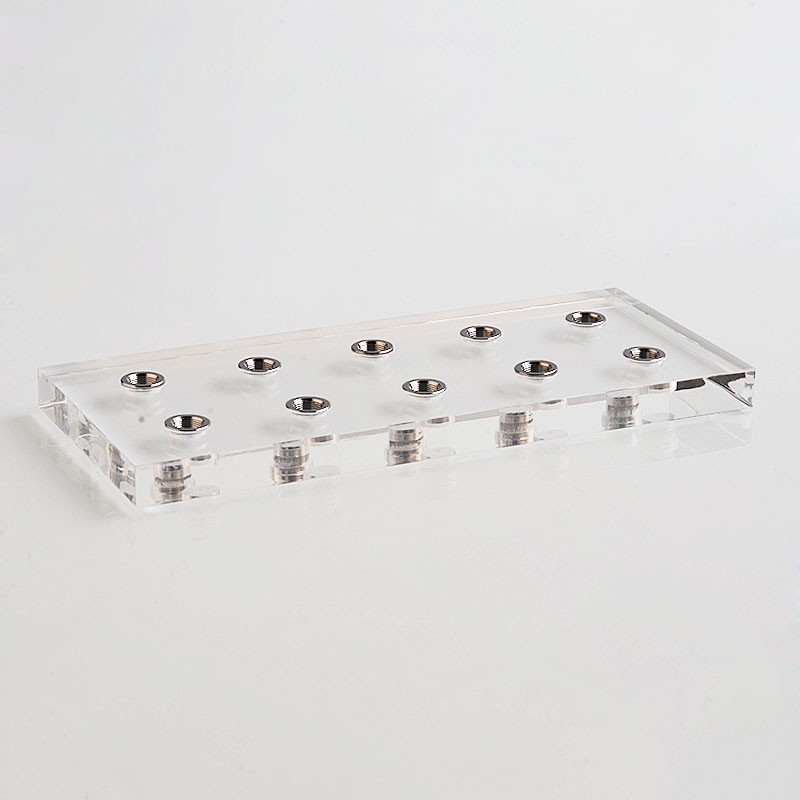 Authentic Coil Father 10-Connector Display Base Stand for RDA / RTA / Sub Ohm Tank Atomizer - Transparent, Acrylic