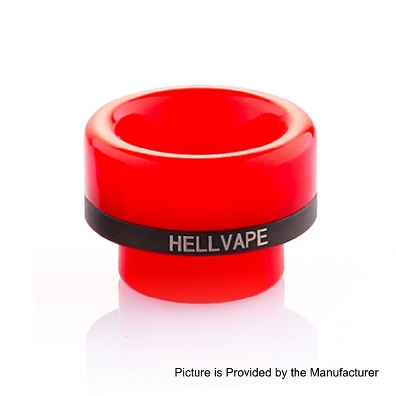 Authentic Hellvape 810 Drip Tip for Passage RDA Atomizer - Red, Resin, 12.5mm