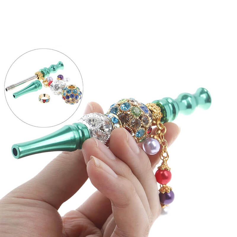Hookah Mouthpieces Wearable Rhinestone Inlaid Shisha Filter Assembled Cigarette Holder Accessries 