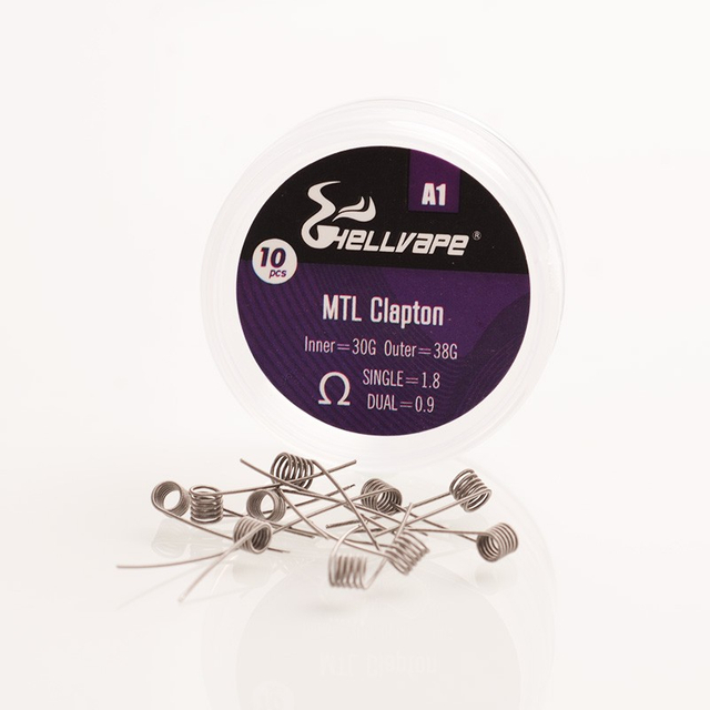 Authentic Hellvape A1 MTL Fused Clapton Heizungswiderstandsdraht - 30GA + 38GA, 1,8OHM / 0,9OHM (10 Stcs)