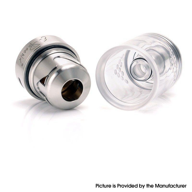 YFTK Hurricane Junior RTA Rebuildable Tank Vape Atomizer 316 Stainless Steel, 2ml, 22mm Diameter