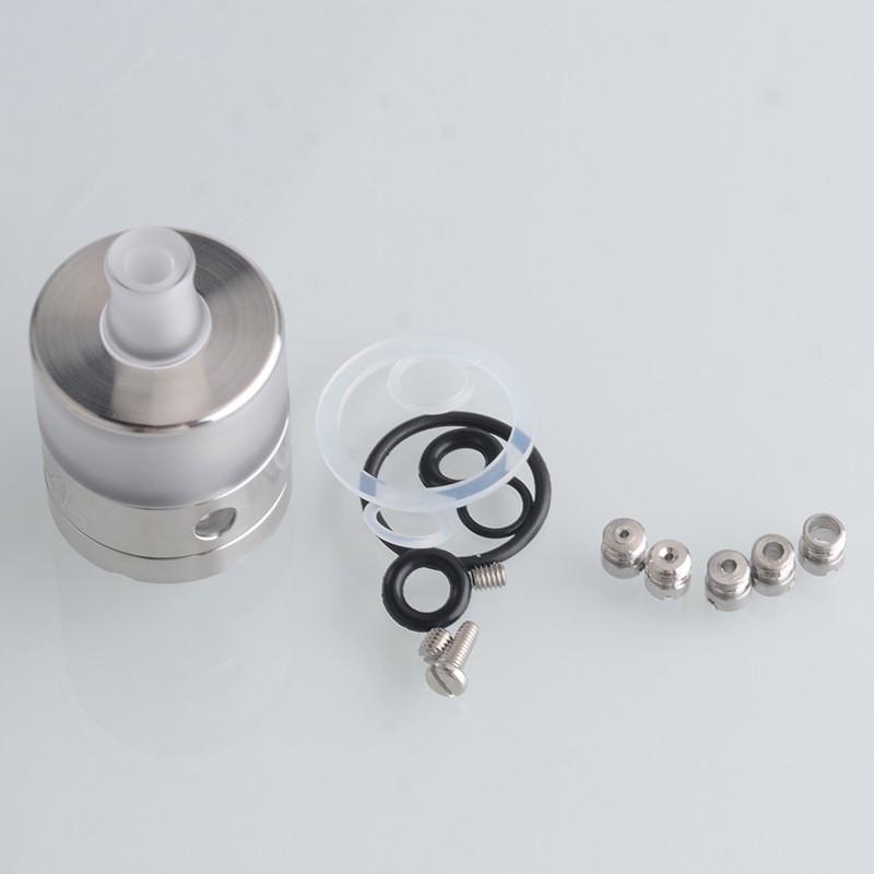5AVape EVL Wraith RTA Rebuildable Tank Vape Atomizer - Silver, 316SS + PC, 2.0ml, 22mm Diameter