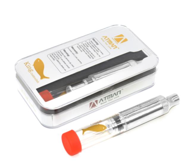 Authentic ATMAN King Golden Fish Tobacco Pipe Twist Glass Blunt Loose leaves Pipe Large Capacity For Dry Herb