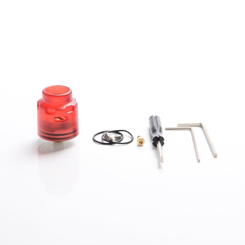 Authentic Hellvape Dead Rabbit SE RDA Rebuildable Dripping Vape Atomizer w/ BF Pin - Red, PCTG + SS, 24mm Diameter