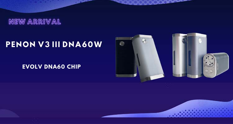 Penon V3 IIIスタイルDNA60W VWボックスMod  - ブラック、SS +アルミニウム、VW 1〜60W、1 x 18650、Evolv DNA60 Chip3