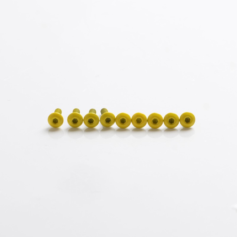 SXK Replacement Colorful Screw Set Kit for SXK BB 70W / DNA 60W Style Box Mod Kit - Yellow, Stainless Steel (9 PCS)