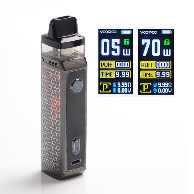 Authentic Voopoo Vinci X VW Box Mod Pod System Starter Kit、亜鉛合金 + PCTG、0.3OHM / 0.6OHM、5〜70W、1 X 18650