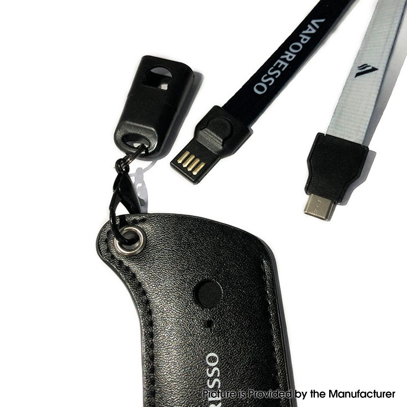 Authentic Vaporesso USB to Type C Cable + PU Кожаный корпус для Vaporesso xros Pod System Vape Kit - Black